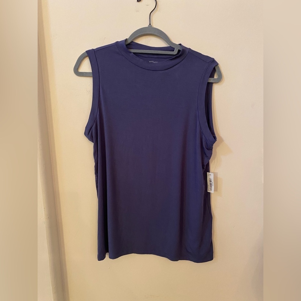 Daily Ritual Navy Blue Sleeveless Mock Neck Top NWT Women’s Small